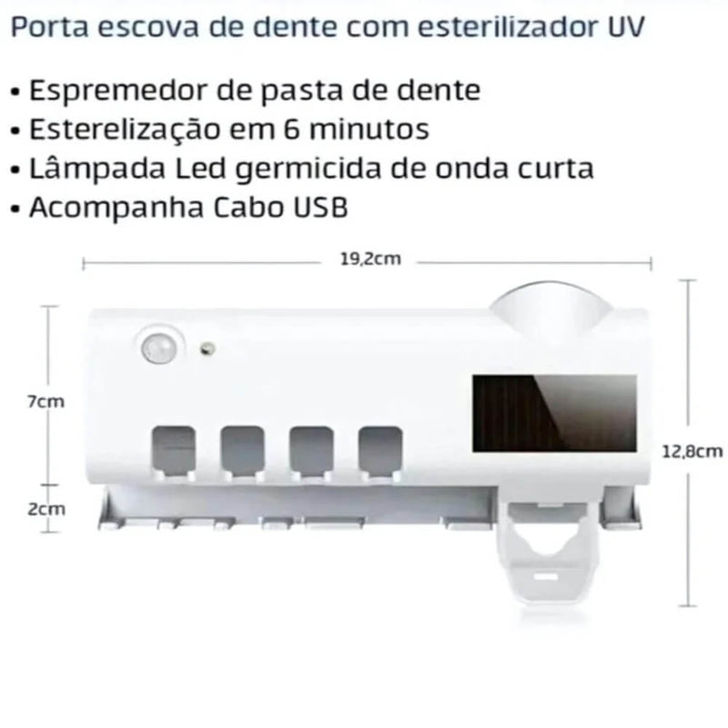 Dispenser Automático de Pasta + Suporte para Escova - Ideal Descontos